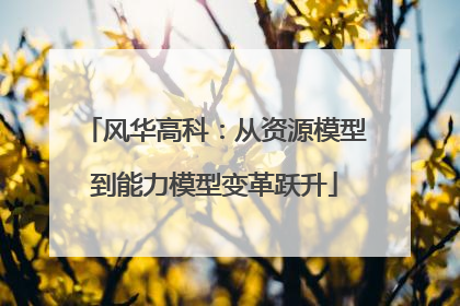 风华高科：从资源模型到能力模型变革跃升