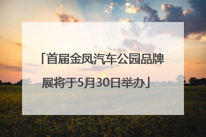 首届金凤汽车公园品牌展将于5月30日举办