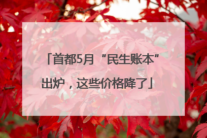 首都5月“民生账本”出炉，这些价格降了