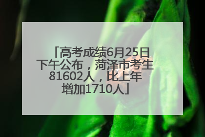 高考成绩6月25日下午公布，菏泽市考生81602人，比上年增加1710人