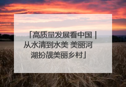 高质量发展看中国｜从水清到水美 美丽河湖扮靓美丽乡村