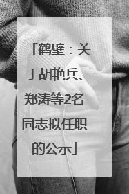 鹤壁：关于胡艳兵、郑涛等2名同志拟任职的公示
