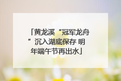 黄龙溪“冠军龙舟”沉入湖底保存 明年端午节再出水
