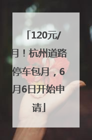 120元/月！杭州道路停车包月，6月6日开始申请