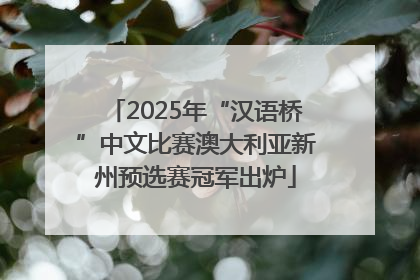 2025年“汉语桥”中文比赛澳大利亚新州预选赛冠军出炉