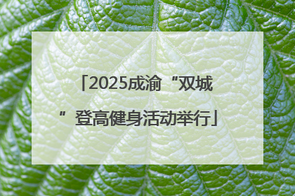 2025成渝“双城”登高健身活动举行