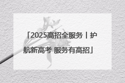 2025高招全服务丨护航新高考 服务有高招