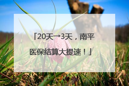 20天→3天，南平医保结算大提速！