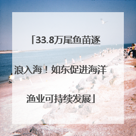 33.8万尾鱼苗逐浪入海！如东促进海洋渔业可持续发展