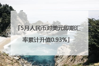 5月人民币对美元即期汇率累计升值0.93%