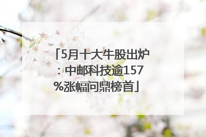 5月十大牛股出炉：中邮科技逾157%涨幅问鼎榜首