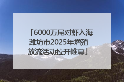 6000万尾对虾入海 潍坊市2025年增殖放流活动拉开帷幕