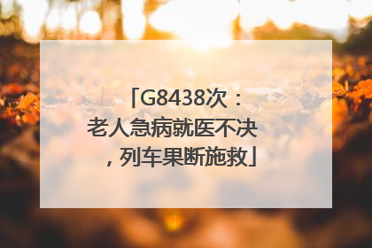 G8438次：老人急病就医不决，列车果断施救